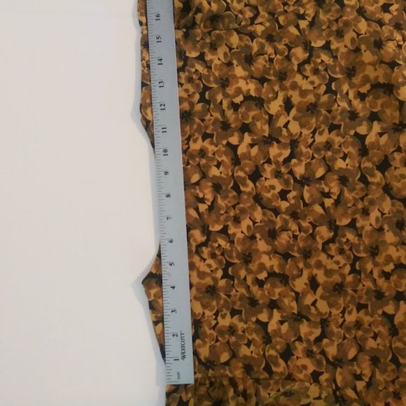 A New Day Women's size XXL Yellow and Black Floral Blouse - Picture 6 of 9